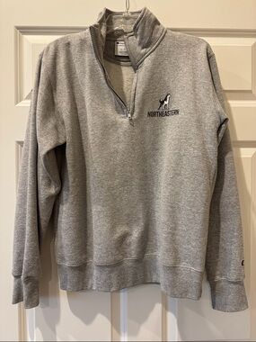 Northeastern University Gray Quarter-Zip Pullover
